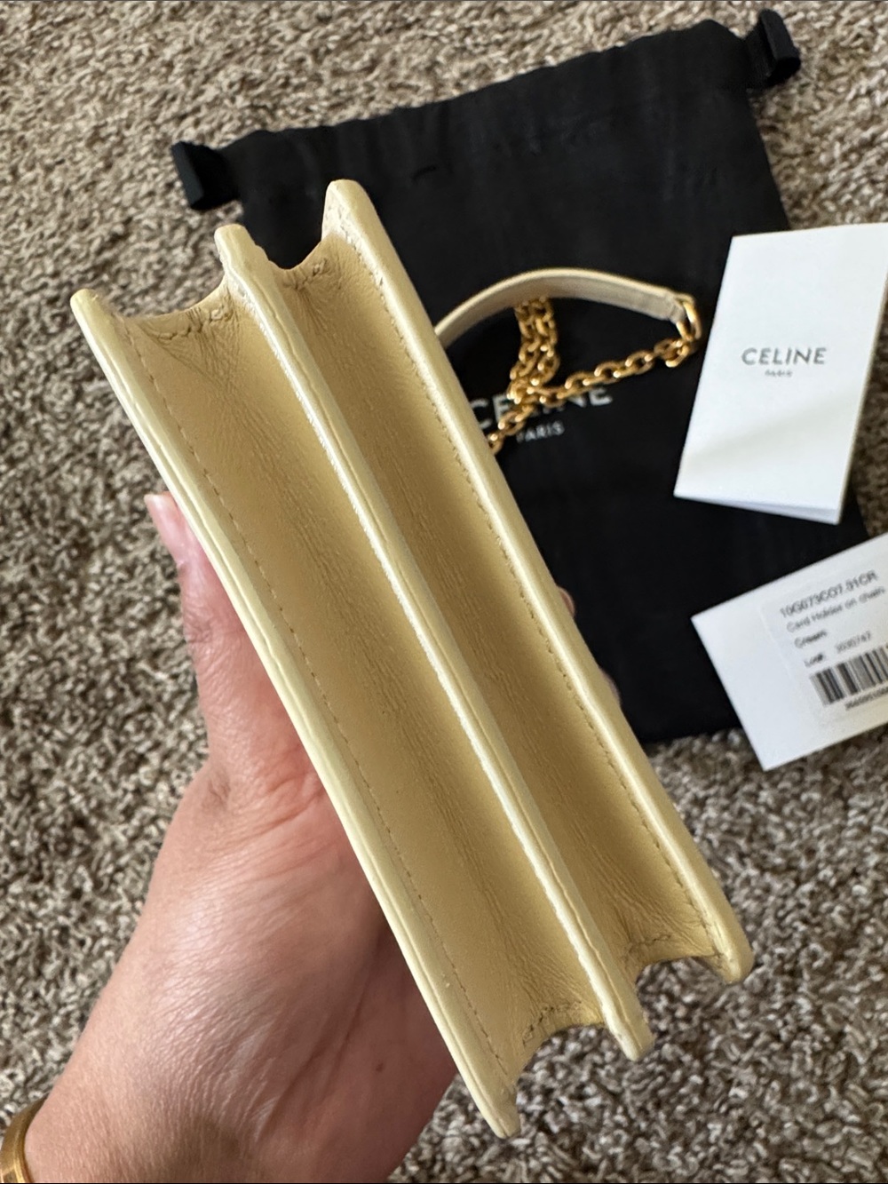 New Celine Card Case Holder on Chain Leather Limited Edition - Picture 5 of 10